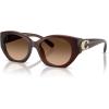 imageCOACH Womens Hc8407u Maxi C Hardware Universal Fit Oval SunglassesMilky HazelnutBrown Gradient