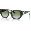 imageCOACH Womens Hc8407u Maxi C Hardware Universal Fit Oval SunglassesMilky MossMoss Aqua Gradient