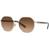 imageCoach Womens Hc7147 Hexagonal SunglassesShiny Light GoldBrown Gradient
