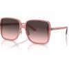 imageCoach Womens Hc8368d Square SunglassesTransparent BerryGrey Pink Gradient