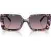 imageCOACH Womens HC8409U Rivet Universal Fit Square Sunglasses Amethyst Pearl TortoiseSmoke Purple Gradient 53 mm