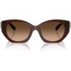 imageCOACH Womens Hc8407u Maxi C Hardware Universal Fit Oval SunglassesMilky HazelnutBrown Gradient