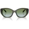 imageCOACH Womens Hc8407u Maxi C Hardware Universal Fit Oval SunglassesMilky MossMoss Aqua Gradient