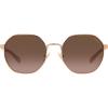 imageCoach Womens Hc7147 Hexagonal SunglassesShiny Rose GoldBrown Peach Mirrored