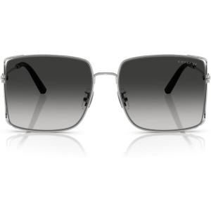 imageCOACH Womens Hc7174d Square SunglassesShiny SilverGrey Gradient