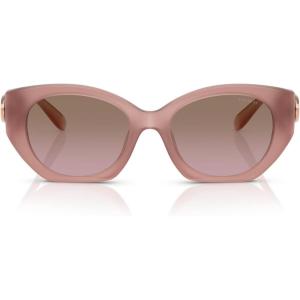 imageCOACH Womens Hc8407u Maxi C Hardware Universal Fit Oval SunglassesMilky BuffBrown Rose Gradient