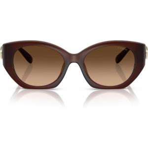 imageCOACH Womens Hc8407u Maxi C Hardware Universal Fit Oval SunglassesMilky HazelnutBrown Gradient