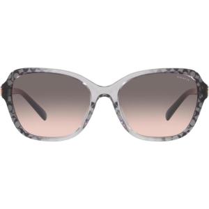 imageCoach Womens Hc8349u Universal Fit Butterfly SunglassesGrey Gradient Signature CGrey Pink Gradient