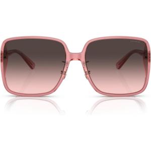 imageCoach Womens Hc8368d Square SunglassesTransparent BerryGrey Pink Gradient