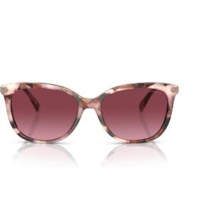 imageCoach Womens Hc8378u Universal Fit Cat Eye SunglassesRose Pearl TortoiseBurgundy Gradient