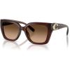 imageCOACH Womens Hc8408u Maxi C Hardware Universal Fit Square SunglassesMilky HazelnutBrown Gradient