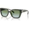 imageCOACH Womens Hc8408u Maxi C Hardware Universal Fit Square SunglassesMilky MossMoss Aqua Gradient