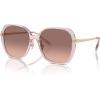 imageCoach Womens Hc8403d Square SunglassesTransparent RoseBrown Pink Gradient