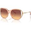 imageCOACH Womens Hc8396u Universal Fit Square SunglassesTransparent ChampagneMaroon Canary Gradient