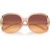 imageCOACH Womens Hc8396u Universal Fit Square SunglassesTransparent ChampagneMaroon Canary Gradient