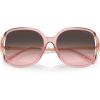 imageCOACH Womens Hc8396u Universal Fit Square SunglassesTransparent PinkGrey Pink Gradient