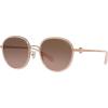 imageCoach Womens Hc7129 Round SunglassesMilky PinkBrown Pink Gradient