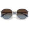 imageCoach Womens Hc7154 Round SunglassesTransparent BlueBrown Blue Gradient