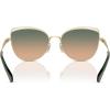 imageCoach Womens Hc7162 Cat Eye SunglassesShiny Light GoldPineGreen Champagne Gradient