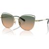 imageCoach Womens Hc7162 Cat Eye SunglassesShiny Light GoldPineGreen Champagne Gradient