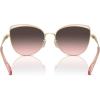 imageCoach Womens Hc7162 Cat Eye SunglassesShiny Light GoldRoseGrey Pink Gradient