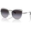 imageCoach Womens Hc7162 Cat Eye SunglassesShiny SilverBlackGrey Gradient