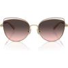 imageCoach Womens Hc7162 Cat Eye SunglassesShiny Light GoldRoseGrey Pink Gradient
