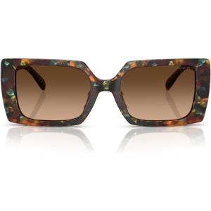 imageCOACH Womens HC8409U Universal Fit Square Sunglasses Jade Pearl TortoiseBrown Gradient 53 mm