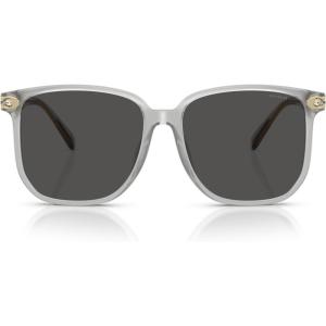 imageCOACH Womens HC8413BD Square Sunglasses Transparent DoveGrey Solid 58 mm