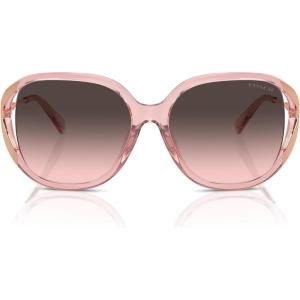 imageCOACH Womens Hc8396u Universal Fit Square SunglassesTransparent PinkGrey Pink Gradient