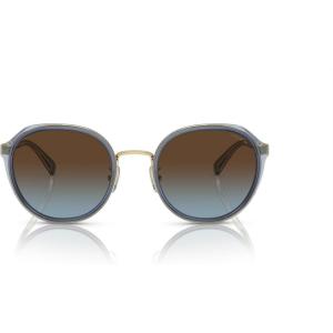 imageCoach Womens Hc7154 Round SunglassesTransparent BlueBrown Blue Gradient