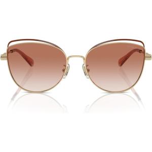 imageCoach Womens Hc7162 Cat Eye SunglassesShiny Light GoldNutmegAmber Gradient