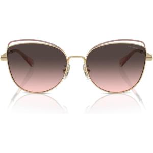 imageCoach Womens Hc7162 Cat Eye SunglassesShiny Light GoldRoseGrey Pink Gradient
