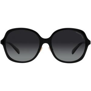 imageCoach Womens Hc8360f Low Bridge Fit Square SunglassesBlackGrey Gradient Polarized