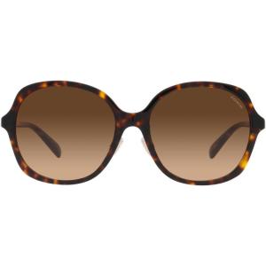 imageCoach Womens Hc8360f Low Bridge Fit Square SunglassesDark TortoiseBrown Gradient
