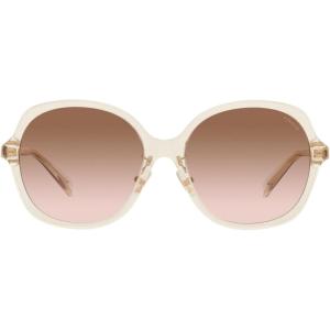 imageCoach Womens Hc8360f Low Bridge Fit Square SunglassesTransparent FawnBrown Gradient