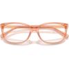 imageCOACH Womens HC6139U Universal Fit Square Prescription Eyewear Frames Transparent SaddleDemo Lens 53 mm