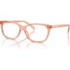 imageCOACH Womens HC6139U Universal Fit Square Prescription Eyewear Frames Transparent SaddleDemo Lens 53 mm