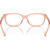 imageCOACH Womens HC6139U Universal Fit Square Prescription Eyewear Frames Transparent SaddleDemo Lens 53 mm