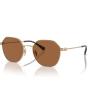 imageCoach Mens Hc7155 Round SunglassesLight Gold Satin ColorBrown Solid
