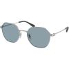 Silver Satin Color/Light Blue Solid
