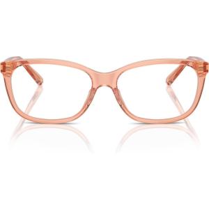 imageCOACH Womens HC6139U Universal Fit Square Prescription Eyewear Frames Transparent SaddleDemo Lens 53 mm