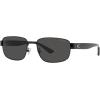 imageCoach Womens Hc7149 Rectangular SunglassesShiny BlackDark Grey Solid
