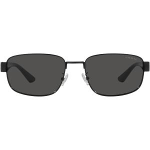 imageCoach Womens Hc7149 Rectangular SunglassesShiny BlackDark Grey Solid