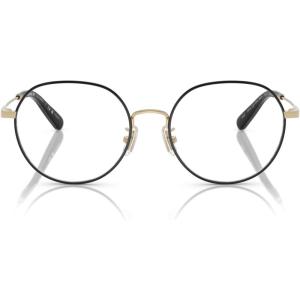 imageCOACH Womens Hc5180td Round Prescription Eyewear FramesShiny Light GoldBlackDemo Lens