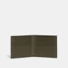 imageCoach Mens Refined Double Bill in Pebble Leather with Sculpted C Hardware Branding Wallets BlackArmy Green