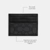 imageCoach Womens Refined Card Case in Signature Jacquard CharcoalBlackCharcoalBlack