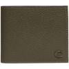 imageCoach Mens Refined Double Bill in Pebble Leather with Sculpted C Hardware Branding Wallets BlackArmy Green