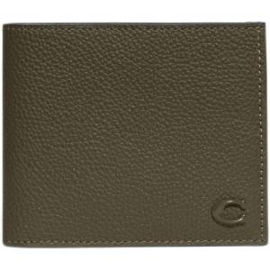 imageCoach Mens Refined Double Bill in Pebble Leather with Sculpted C Hardware Branding Wallets BlackArmy Green