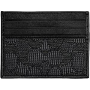 imageCoach Womens Refined Card Case in Signature Jacquard CharcoalBlackCharcoalBlack